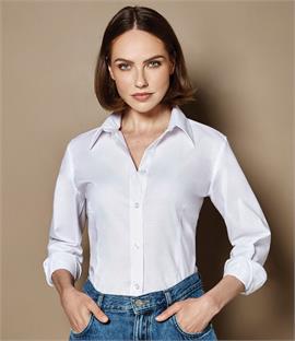 Kustom Kit Ladies Long Sleeve Workwear Oxford Shirt